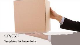  Presentation with logistics - Audience pleasing presentation consisting of pile of package parcel backdrop and a soft green colored foreground