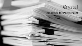  Presentation with binder - Amazing slide deck having pile-of-papers-with-binder backdrop and a light gray colored foreground