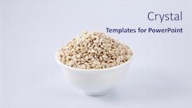  Presentation with pearl - Beautiful slide set featuring pile of pearl barley isolated on white background backdrop and a sky blue colored foreground