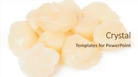  Presentation with orange peel isolated - Beautiful PPT theme featuring pile of peeled raw scallops backdrop and a lemonade colored foreground
