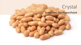 Presentation with peanuts - Theme consisting of pile-of-peeled-roasted-peanuts background and a coral colored foreground