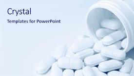  Presentation with pile - PPT layouts featuring pile of pills blank copy background and a sky blue colored foreground