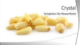  Presentation with pine - Slide deck featuring pile of pine nuts background and a white colored foreground