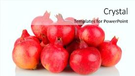 Presentation with pomegranates - Audience pleasing PPT theme consisting of punica granatum - pile of pomegranates backdrop and a white colored foreground