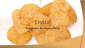  Presentation with corrugated potato chips - Beautiful slide deck featuring pile-of-potato-chips-fluted backdrop and a yellow colored foreground