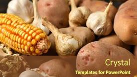  Presentation with corn cobs - Presentation design enhanced with pile-of-potatoes-corn-cobs background and a tawny brown colored foreground