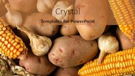  Presentation with corn cobs - Slide deck enhanced with pile-of-potatoes-corn-cobs background and a gold colored foreground