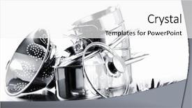  Presentation with pile - Audience pleasing presentation theme consisting of pile of pots and pans backdrop and a white colored foreground