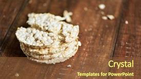  Presentation with rice cake - Beautiful slide set featuring pile of puffed rice cake backdrop and a tawny brown colored foreground