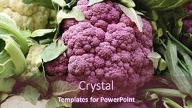  Presentation with cauliflower - Theme consisting of pile-of-purple-cauliflower background and a tawny brown colored foreground