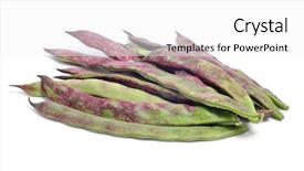  Presentation with french beans - Audience pleasing slides consisting of pile of purple french beans backdrop and a white colored foreground