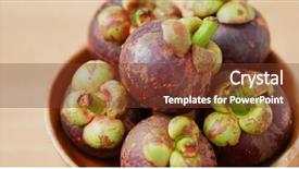  Presentation with mangosteen - Slide deck having pile of purple mangosteen background and a tawny brown colored foreground