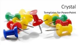  Presentation with pile - Presentation theme having pile of push pins background and a white colored foreground