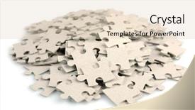  Presentation with puzzle pieces coming together - Audience pleasing slides consisting of pile of puzzle pieces isolated backdrop and a lemonade colored foreground