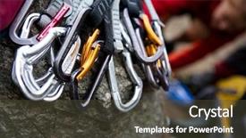  Presentation with pile - Audience pleasing presentation consisting of pile-of-quick-draw-carabiners backdrop and a tawny brown colored foreground