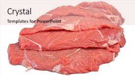  Presentation with raw meat - Slide deck consisting of pile of raw red meat background and a lemonade colored foreground