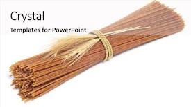  Presentation with spaghetti - Slides with pile of raw whole wheat background and a white colored foreground