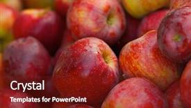  Presentation with red apple tree - Beautiful slide deck featuring pile of red braeburn apples backdrop and a  colored foreground