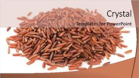  Presentation with rice - Slide set having pile of red rice isolated background and a coral colored foreground