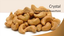  Presentation with nut - Presentation with pile of roasted cashew nuts background and a yellow colored foreground
