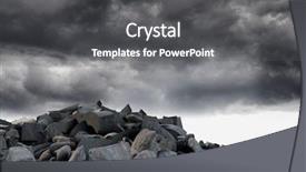  Presentation with sky and rock abstract - Theme featuring pile of rocks against full background and a dark gray colored foreground