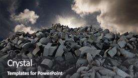 Presentation with rocks - Cool new PPT theme with pile of rocks against full backdrop and a dark gray colored foreground
