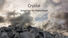  Presentation with sky and rock abstract - Amazing theme having pile of rocks against full backdrop and a  colored foreground