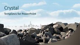  Presentation with sky and rock abstract - Presentation having pile of rocks against full background and a sky blue colored foreground