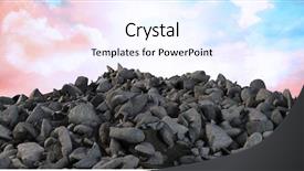  Presentation with sky and rock abstract - Presentation theme having pile of rocks against scenic background and a sky blue colored foreground