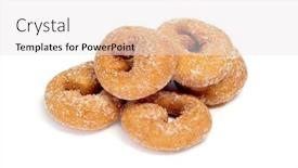  Presentation with donuts - Slides having pile of rosquillas typical spanish donuts background and a white colored foreground