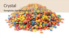  Presentation with sprinkles - Presentation theme featuring pile of round confetti candy background and a yellow colored foreground