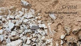  Presentation with rubble - PPT theme with pile-of-rubble-at-construction background and a coral colored foreground