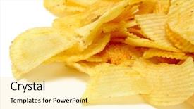  Presentation with potato chips - Audience pleasing theme consisting of pile of ruffled potato chips backdrop and a blonde colored foreground