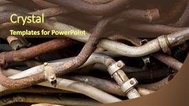  Presentation with pipes - Amazing theme having pile of rusty old exhaust backdrop and a tawny brown colored foreground