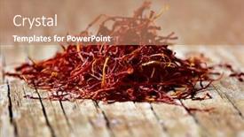  Presentation with saffron - Slides enhanced with pile-of-saffron-threads background and a coral colored foreground