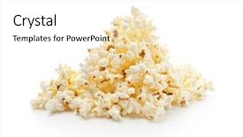  Presentation with popcorn - PPT layouts enhanced with pile of salted popcorn background and a white colored foreground