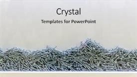  Presentation with pile - PPT theme enhanced with carpentry diy tools white - pile of screwes background and a white colored foreground