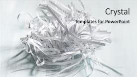 Presentation with recycling paper - PPT theme having pile of shredded paper background and a white colored foreground