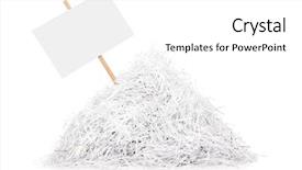  Presentation with stuck - Presentation enhanced with pile of shredded paper background and a white colored foreground