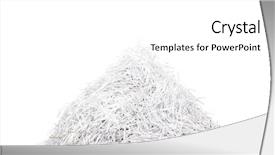  Presentation with pile - Amazing PPT theme having pile of shredded paper backdrop and a white colored foreground