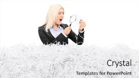  Presentation with pile - Audience pleasing presentation theme consisting of pile of shredded paper backdrop and a white colored foreground