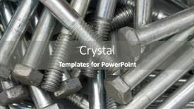  Presentation with hexagon - Colorful slides enhanced with pile-of-silver-machine-bolts backdrop and a gray colored foreground