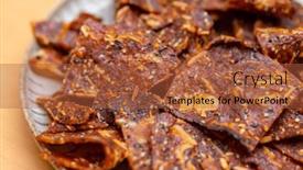  Presentation with pile - Presentation enhanced with pile-of-sliced-crispy-pork background and a  colored foreground