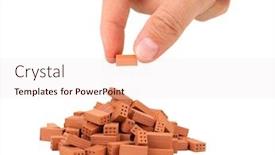  Presentation with white bricks - PPT theme enhanced with pile-of-small-bricks background and a  colored foreground