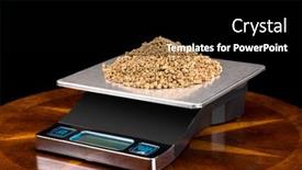  Presentation with gold investment - Beautiful slide deck featuring pile-of-small-gold-nuggets backdrop and a black colored foreground