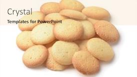  Presentation with cookies - Colorful presentation enhanced with pile-of-small-round-cookies backdrop and a lemonade colored foreground