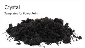  Presentation with soil - Presentation theme enhanced with earthing grounding - pile of soil isolated background and a white colored foreground