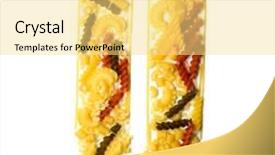  Presentation with shapes - PPT theme enhanced with pasta food lettering food letters - pile of spaghetti forming background and a yellow colored foreground