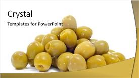  Presentation with spanish - Beautiful PPT theme featuring pile of spanish pitted olive backdrop and a white colored foreground