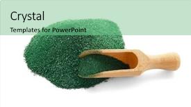 Presentation with algae - Audience pleasing presentation theme consisting of pile of spirulina algae powder backdrop and a seafoam green colored foreground